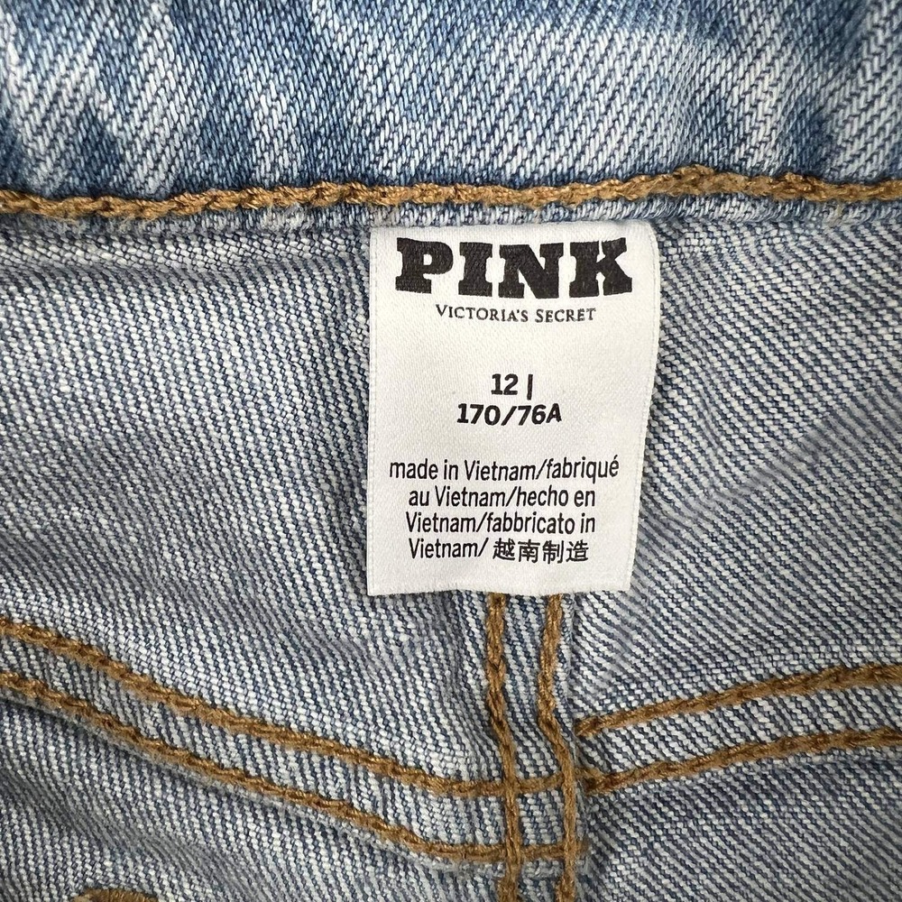 Baggy Pink Victorias Secret Wide Leg Jeans 12 Light Wash Blue Womens Denim - Picture 5 of 13